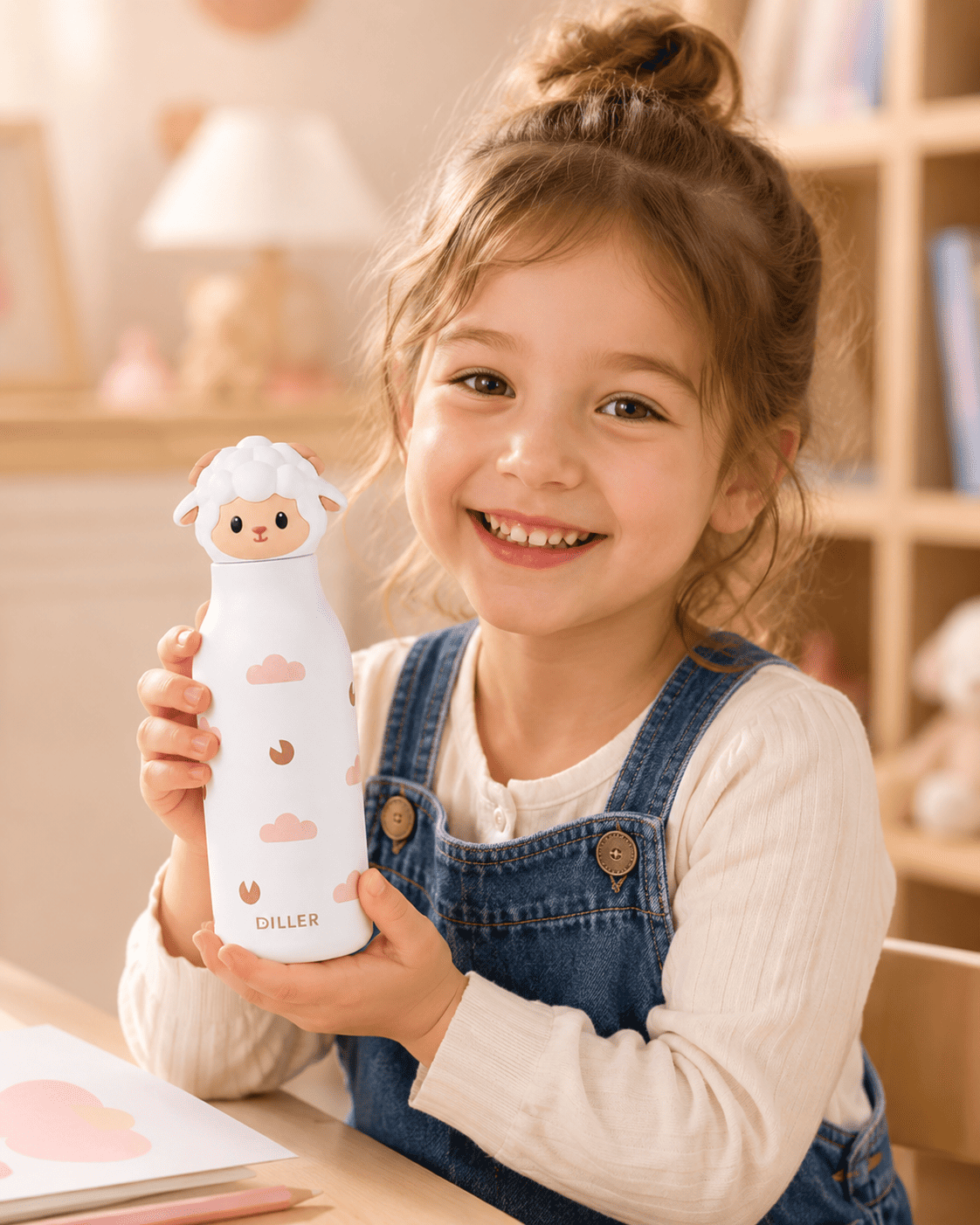 sheep kids water bottle