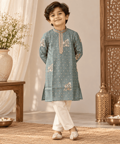 Embroidered Kurta Pajama Set for Boys | Kids Ethnic & Festive Wear