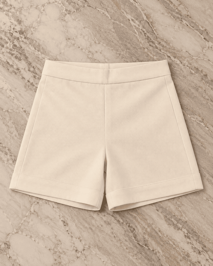 Boys Premium Cream Tailored Shorts | Kids Casual & Party Wear Shorts Without Pockets