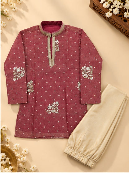 Boys Maroon Kurta Pajama Set | Kids Festive & Wedding Ethnic Wear