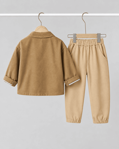 Cotton Shirt Vest And Pants Three-Piece Set
