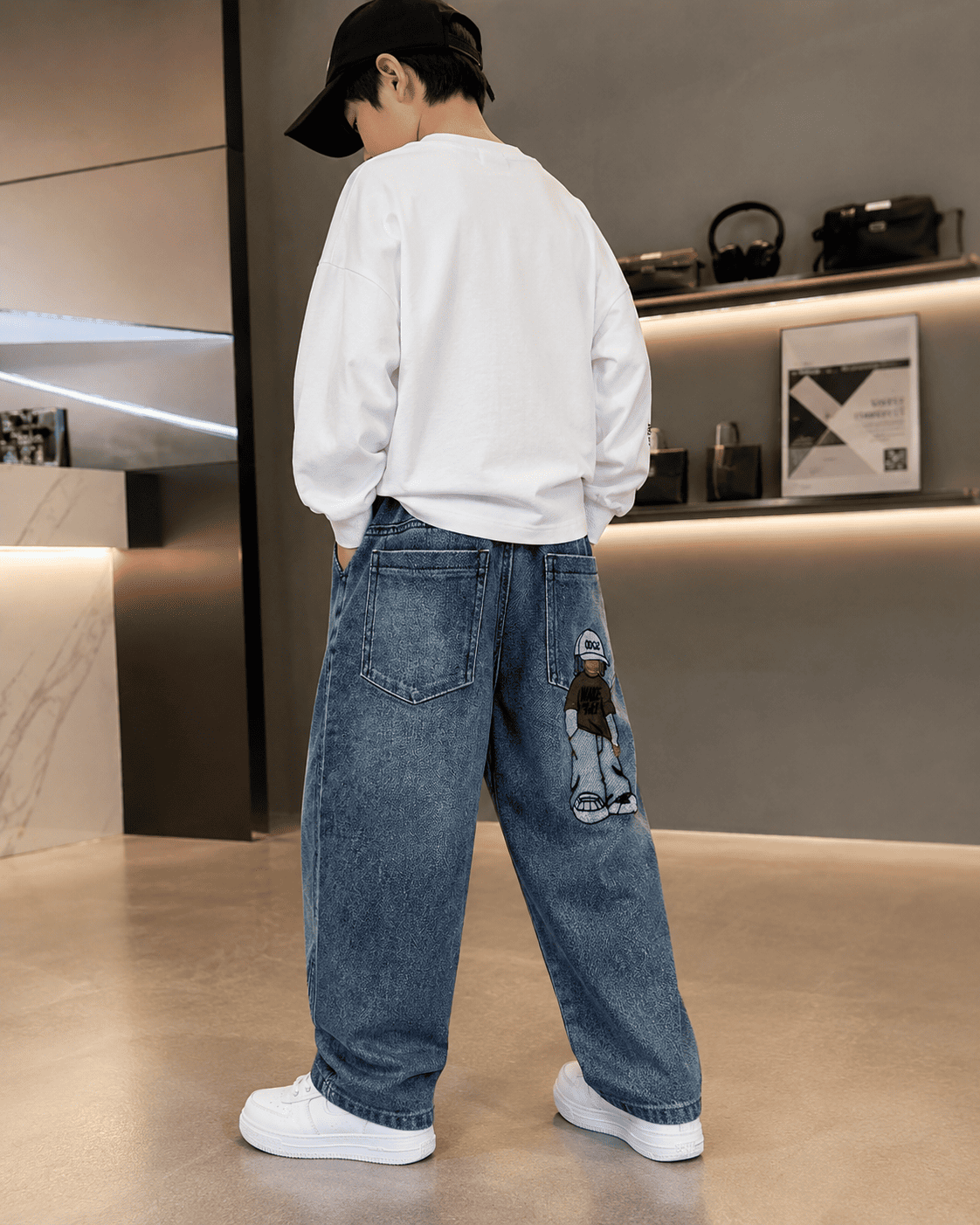 Denim Loose Straight Leg Jeans