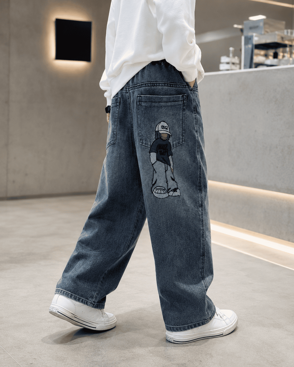 Denim Loose Straight Leg Jeans