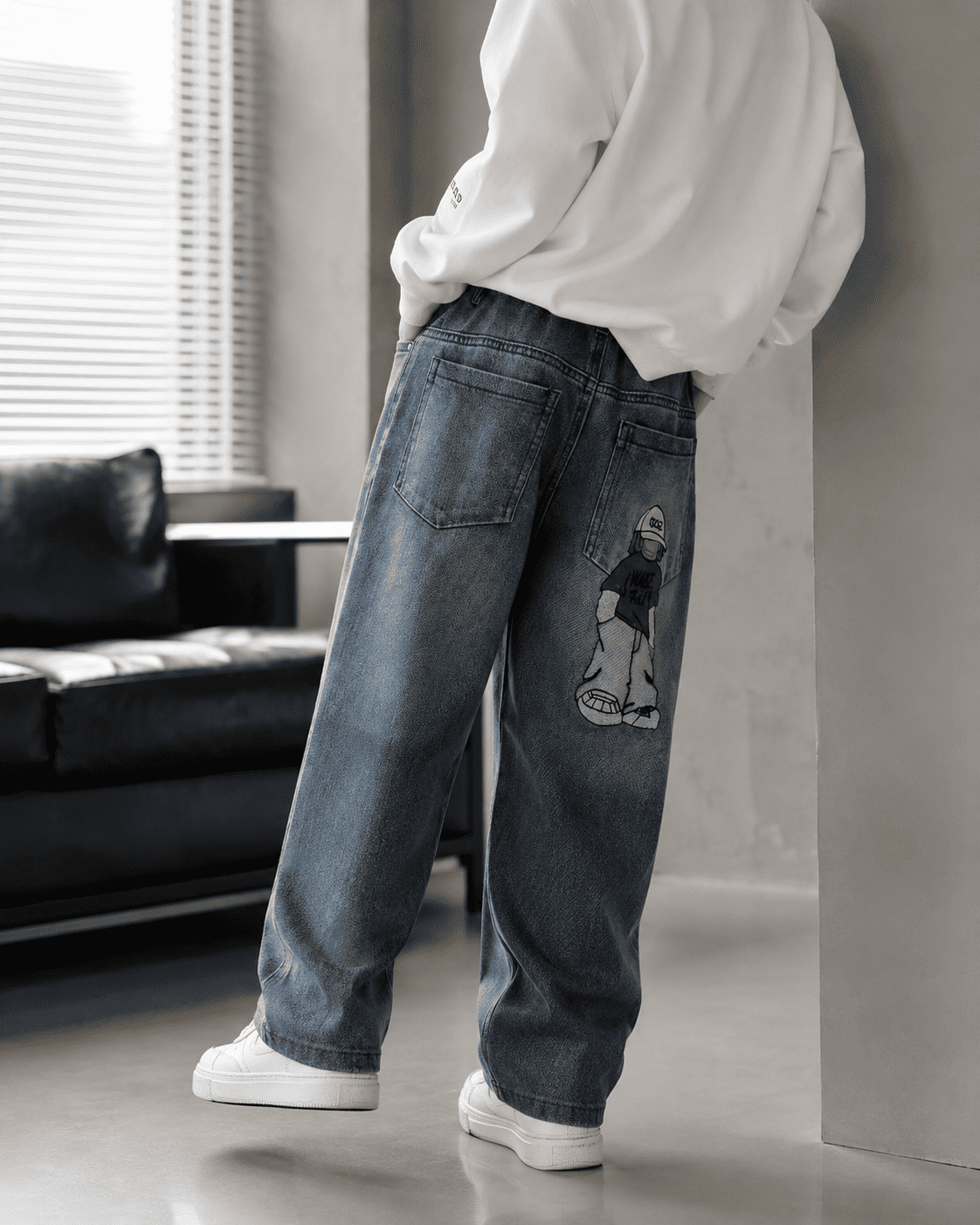 Denim Loose Straight Leg Jeans