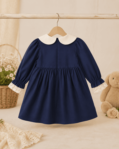 Embroidered Collar Cotton Princess Dress