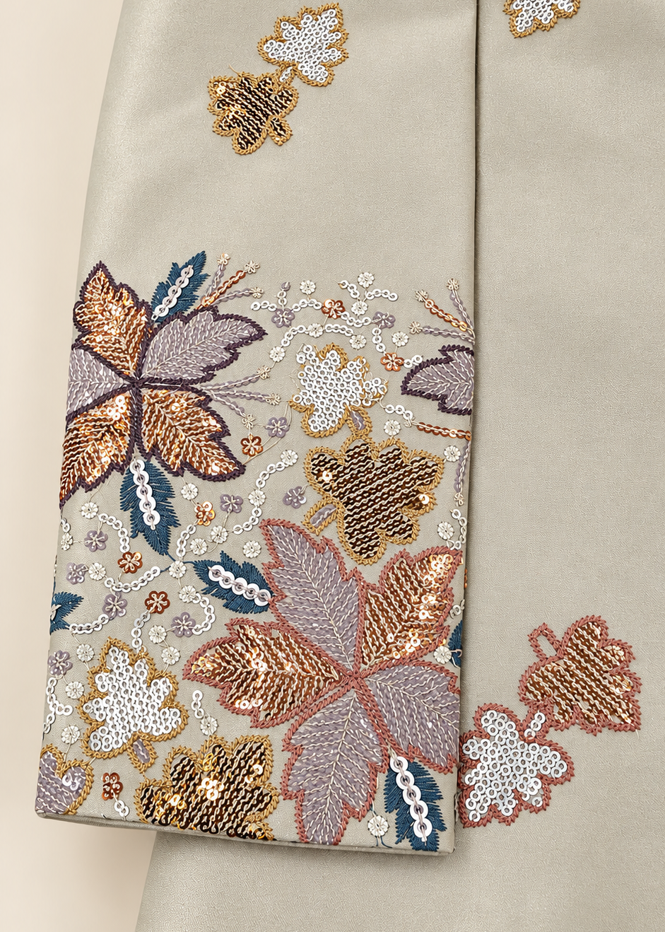 Boys Beige Floral Sherwani Set with Matching Pants | Kids Festive & Wedding Wear