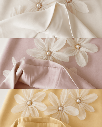 Girls Sleeveless 3D Petal Satin Summer Dress