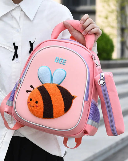 Kids Cartoon Animal Butterfly Backpack and Pencil Bag Set 2-Piece
