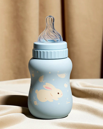 Cartoon Animal Baby Feeding Bottle 250ml BPA-Free Silicone PPSU for 1-2 Years