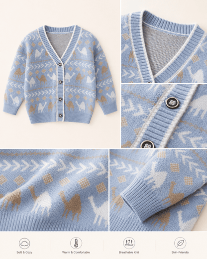Knit V-Neck Button Cardigan Coat
