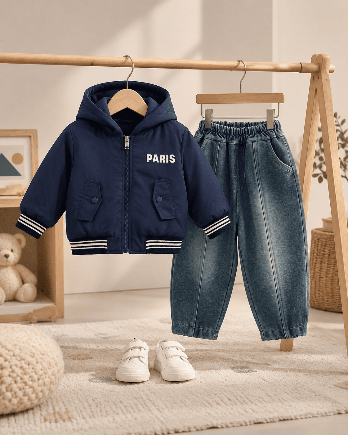 Hooded Jacket And Relaxed Fit Jeans Set Mizzy - Kids Essentials Boys D2btdf An