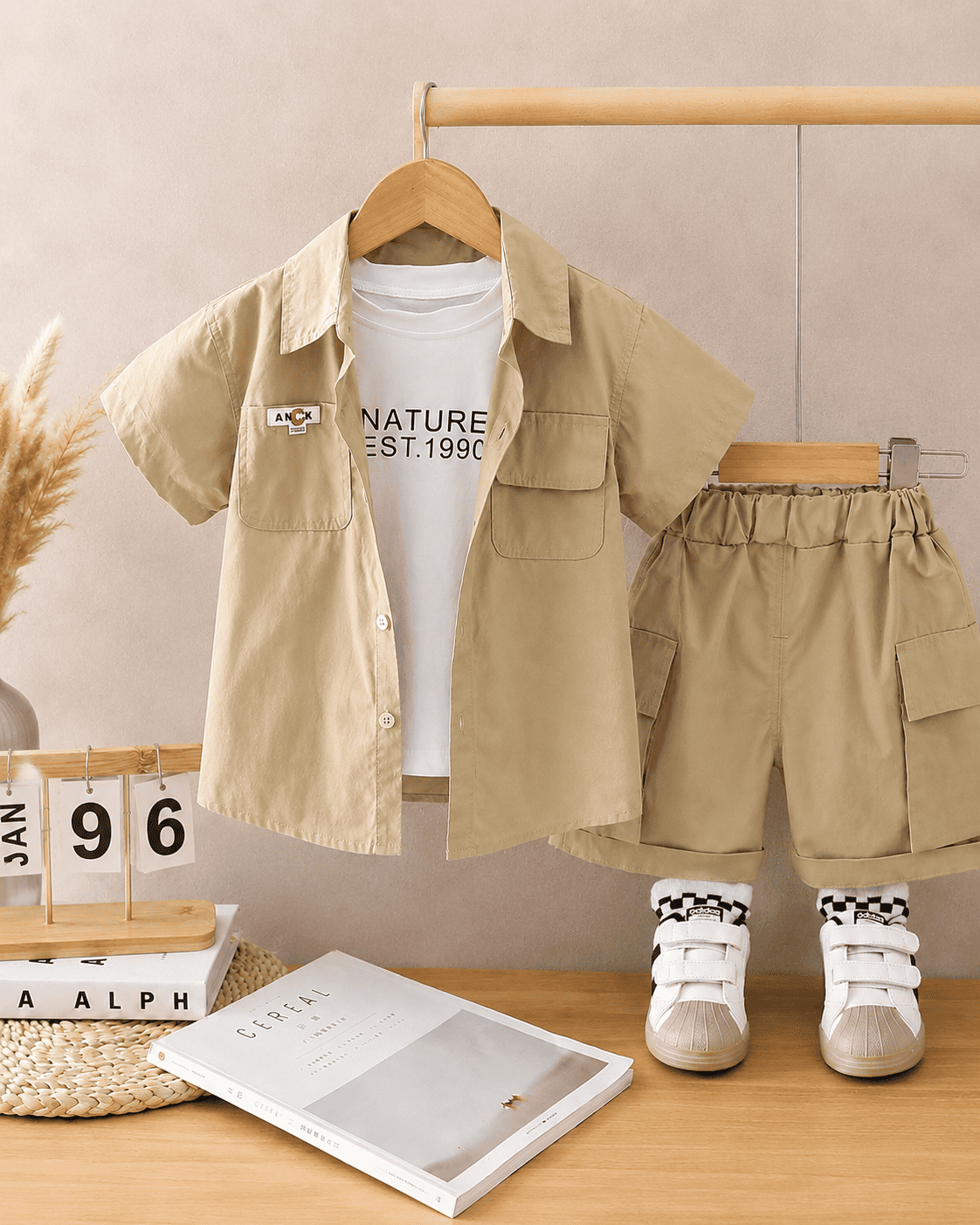 Blend Three Piece Safari Shorts Outfit Set Mizzy - Kids Essentials Boys D2btdf An